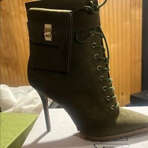 Jennifer Lopez Forest Green Heeled Boots
